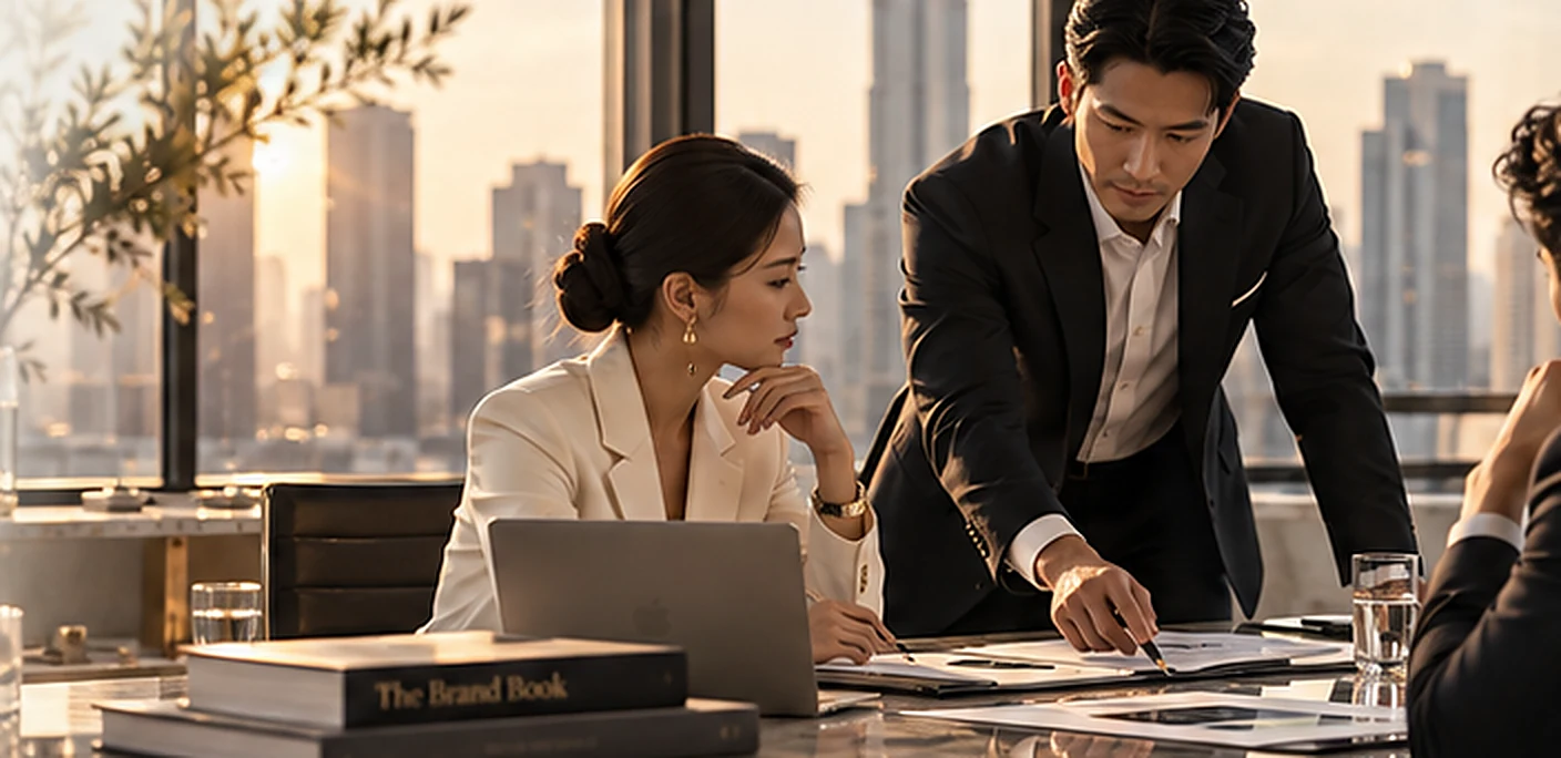Gloriac business strategy consultation in a premium office